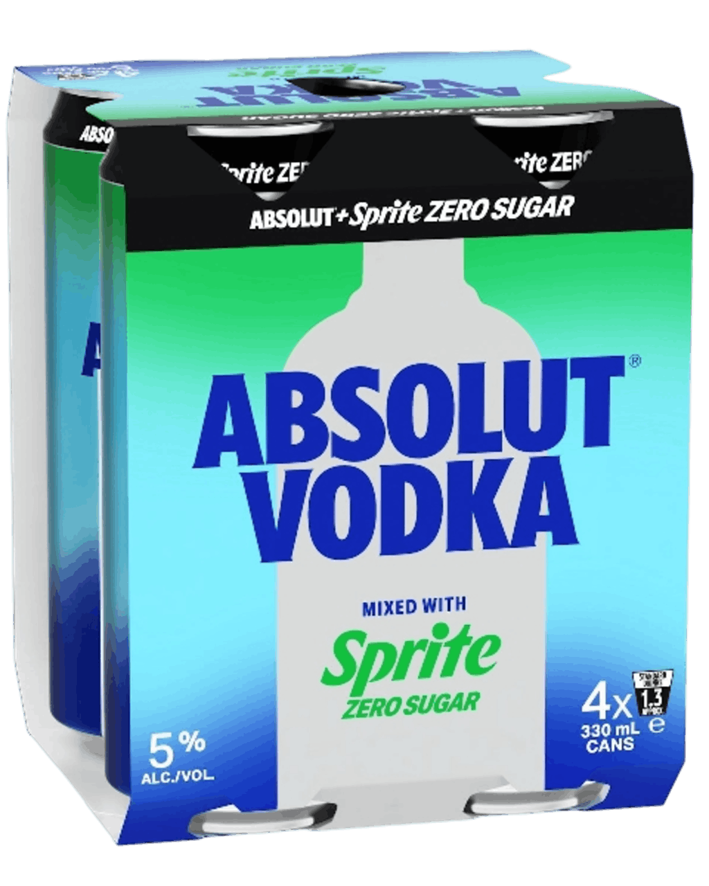 Absolut & Sprite Zero 5% Cans 330ml (4 Pack)