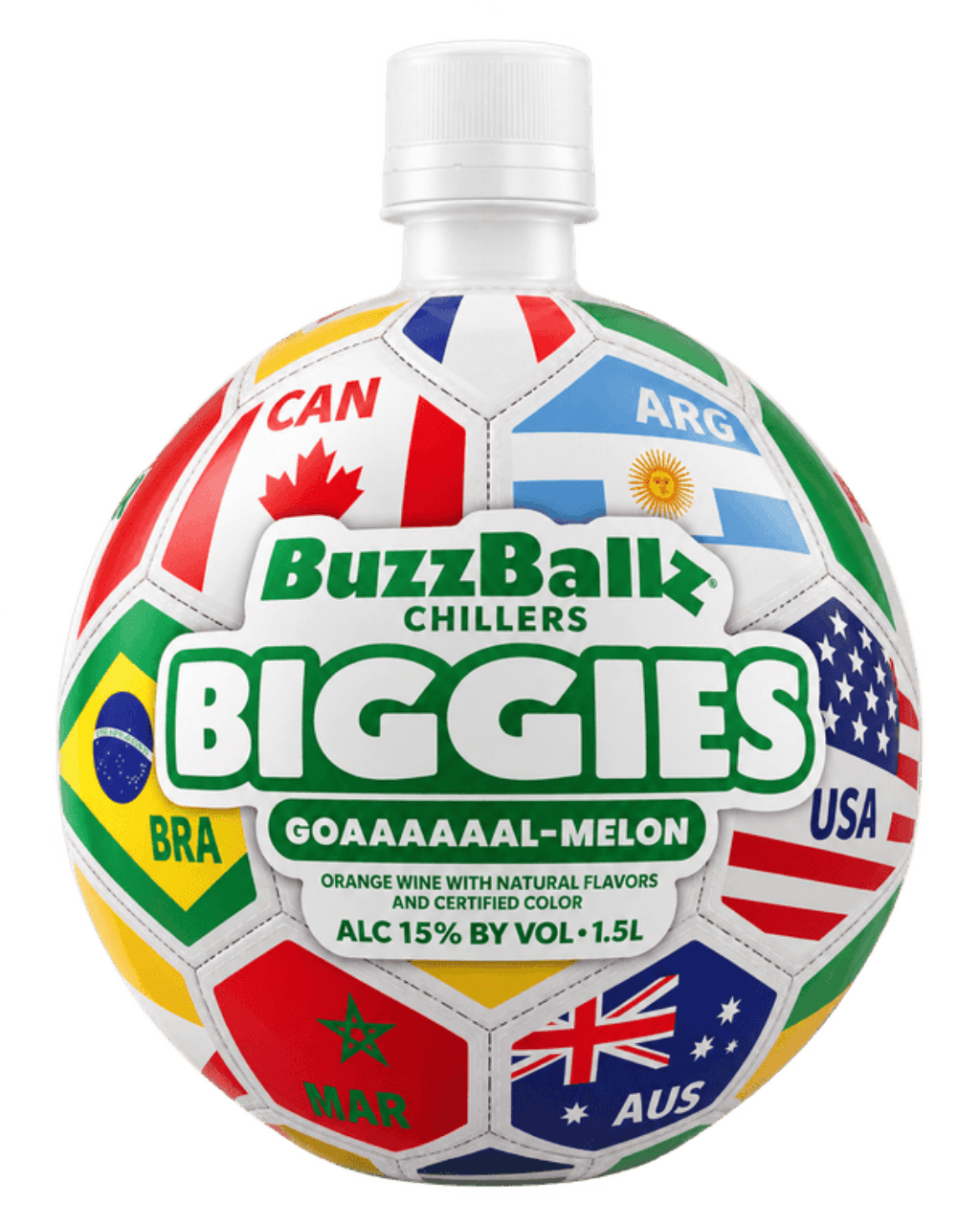 BUZZBALLZ BIGGIES W/CUP MELON (PET) 1500ML