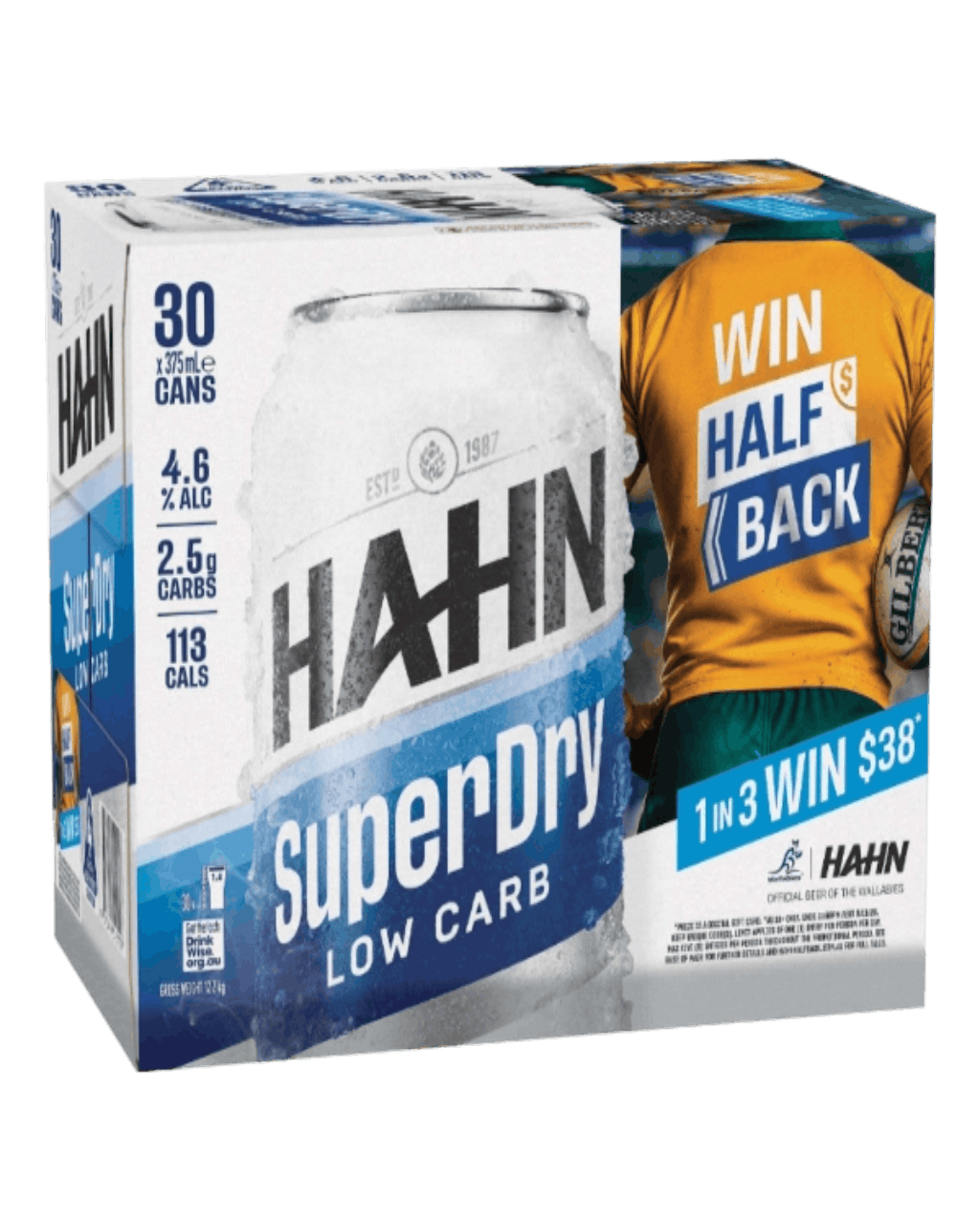 Hahn Super Dry 4.6% Can 30PK 375ML