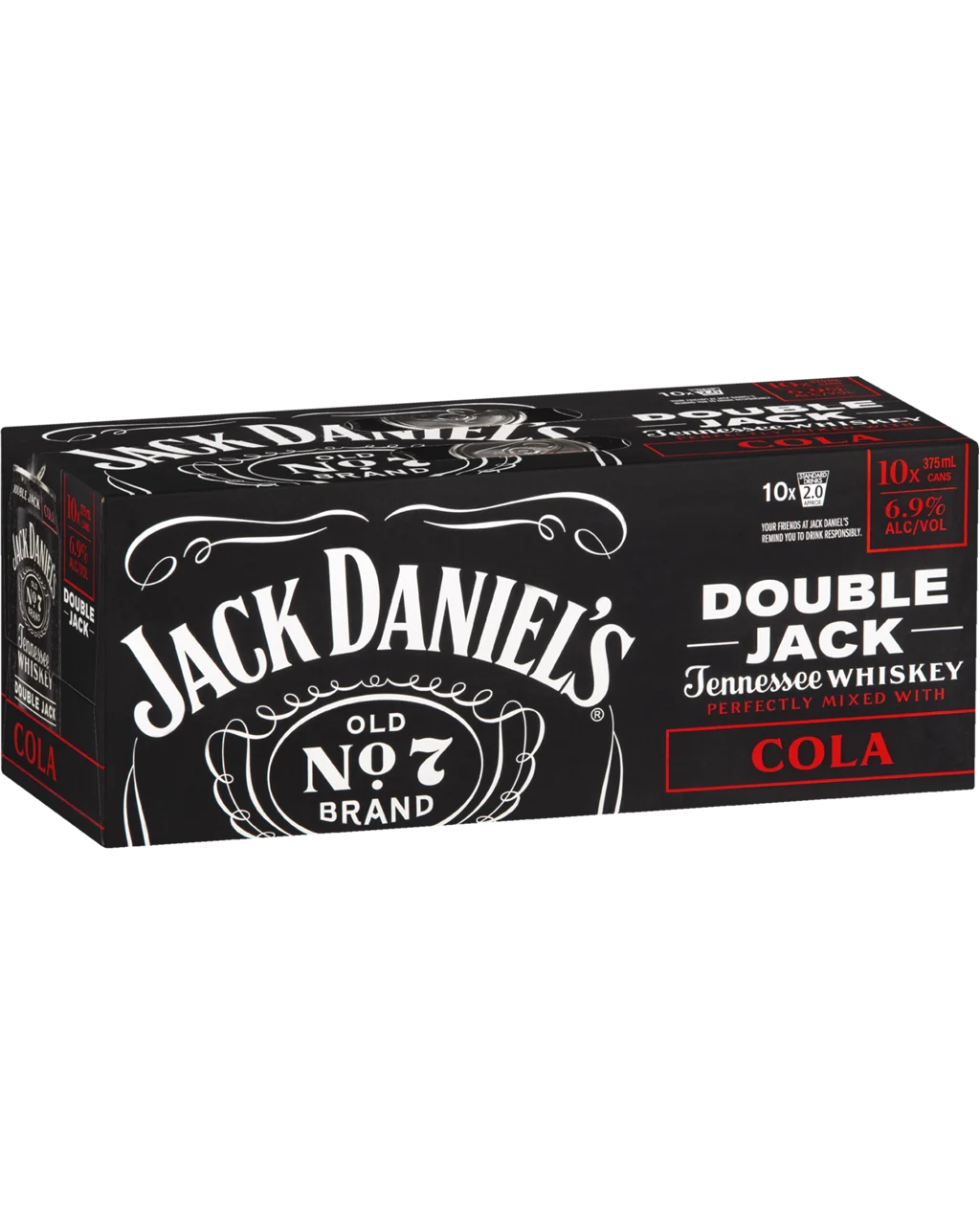 Jack Daniel's Double Jack & No Sugar Cola 10-Pack 375ml