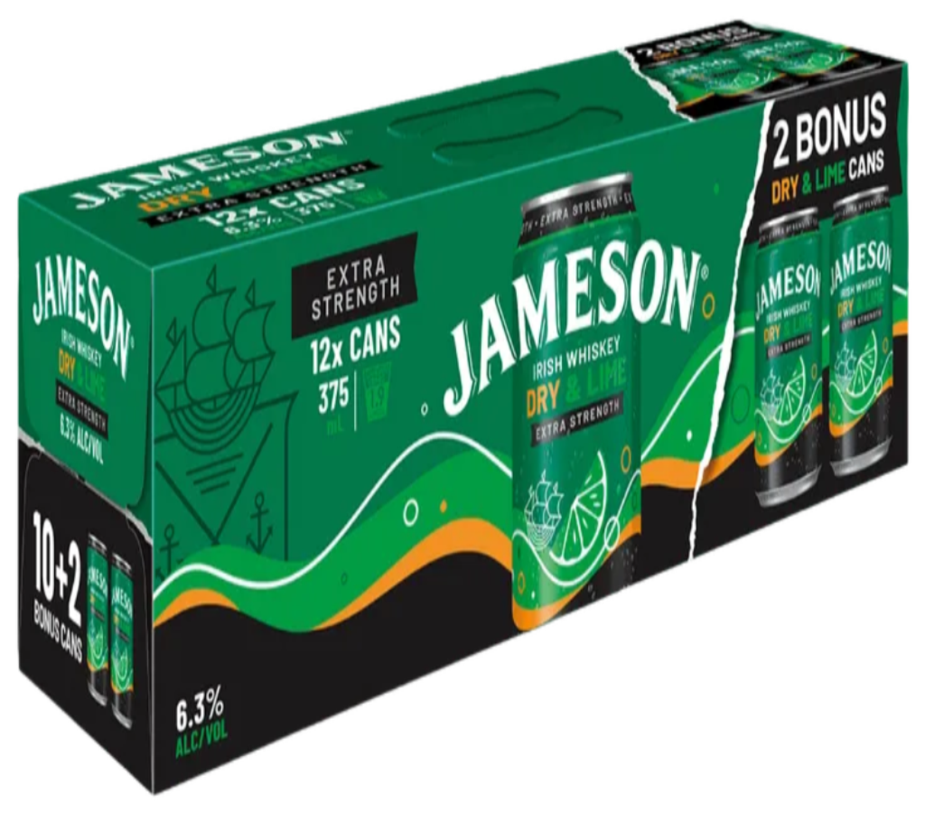 Jameson Dry & Lime 6.3% 12 Pack 375ml