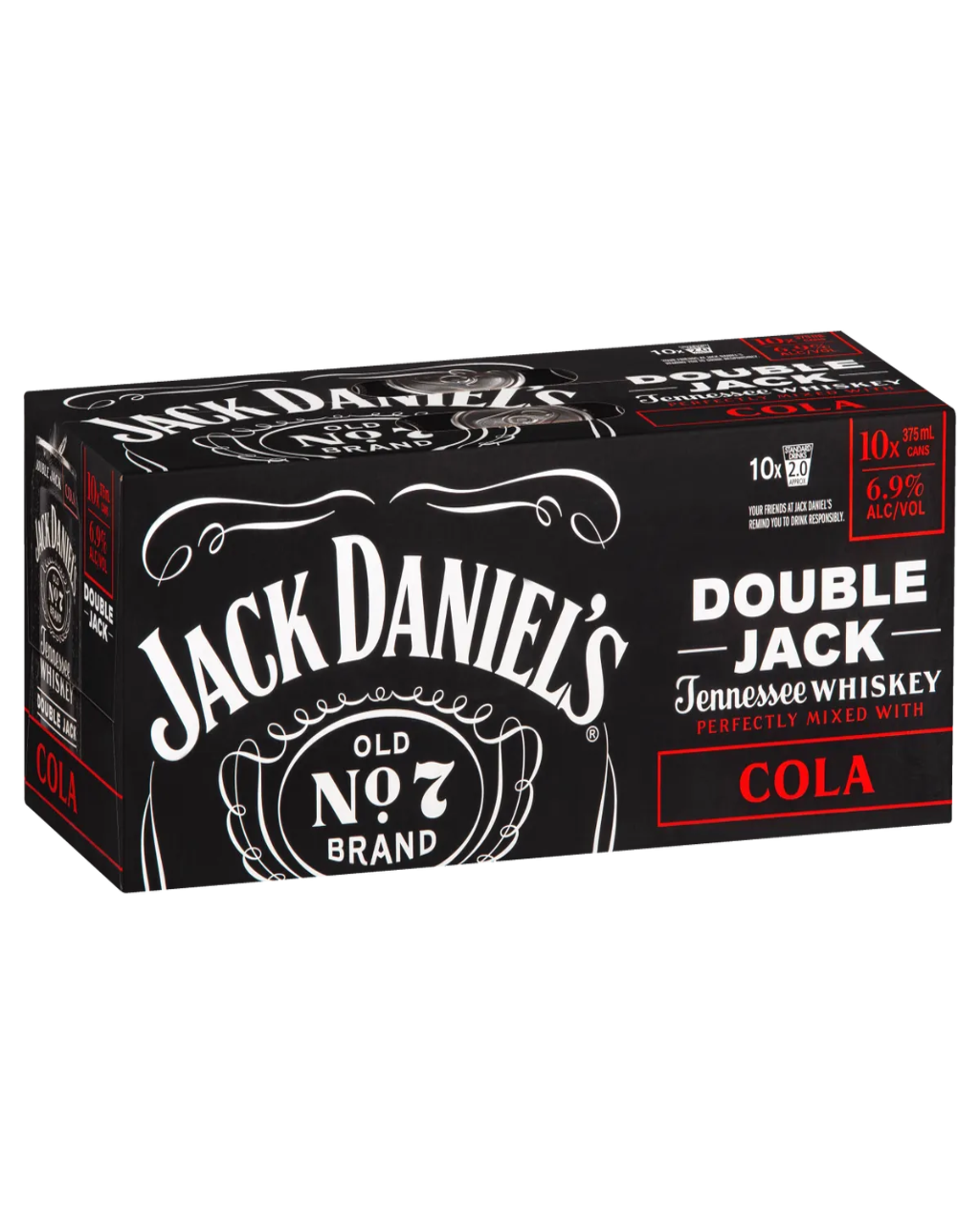 Jack Daniel's Double Jack & Cola 10 Pack 375ml