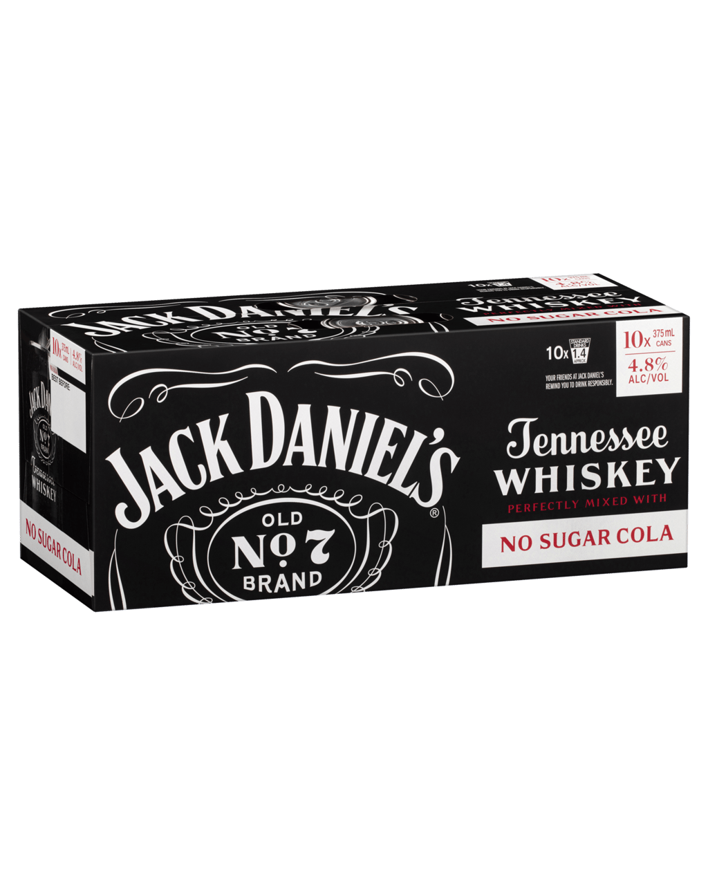 Jack Daniel's & No Sugar Cola 10-Pack 375ml