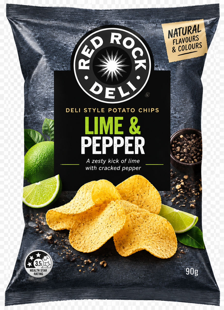 Red Rock Deli Lime & Pepper Chips 90g