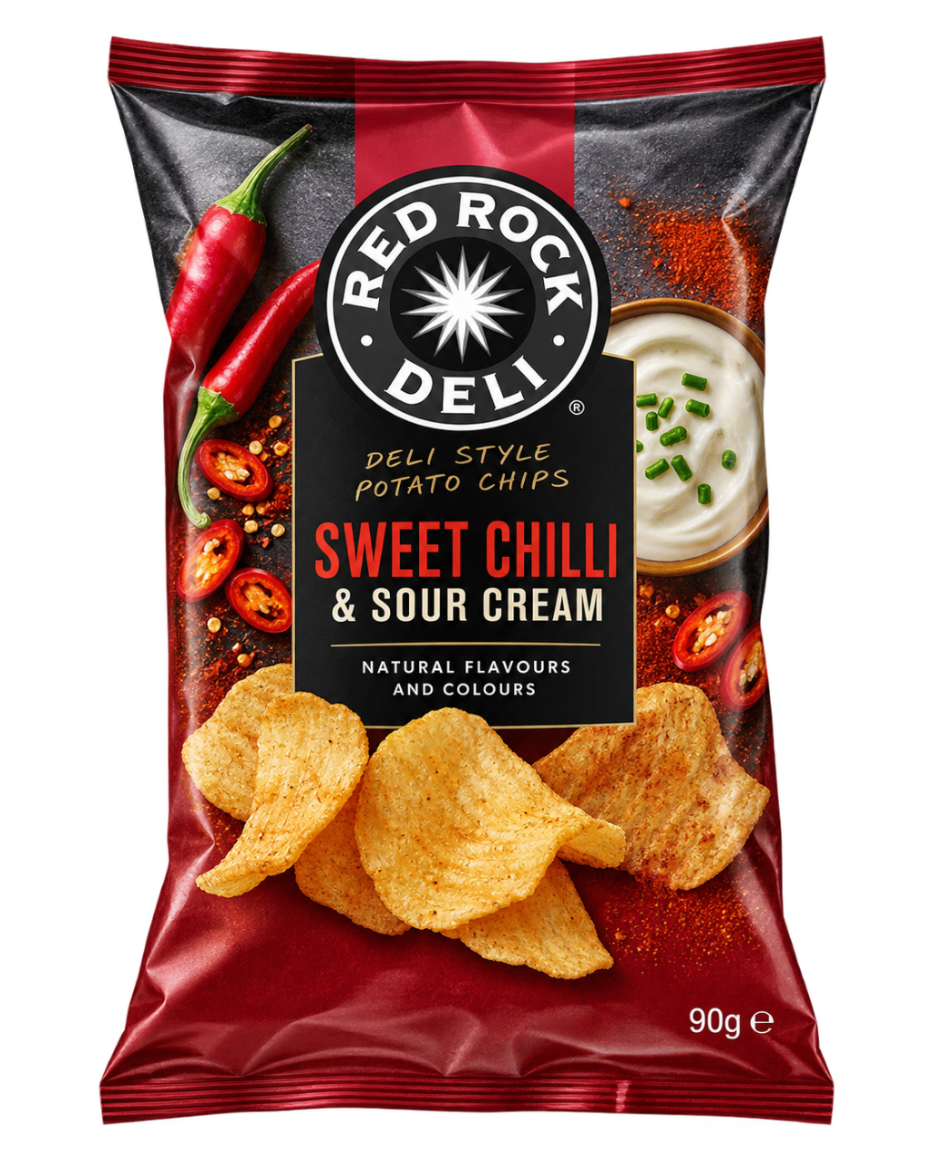 Red Rock Deli Sour Cream & Chilli Chips 90g