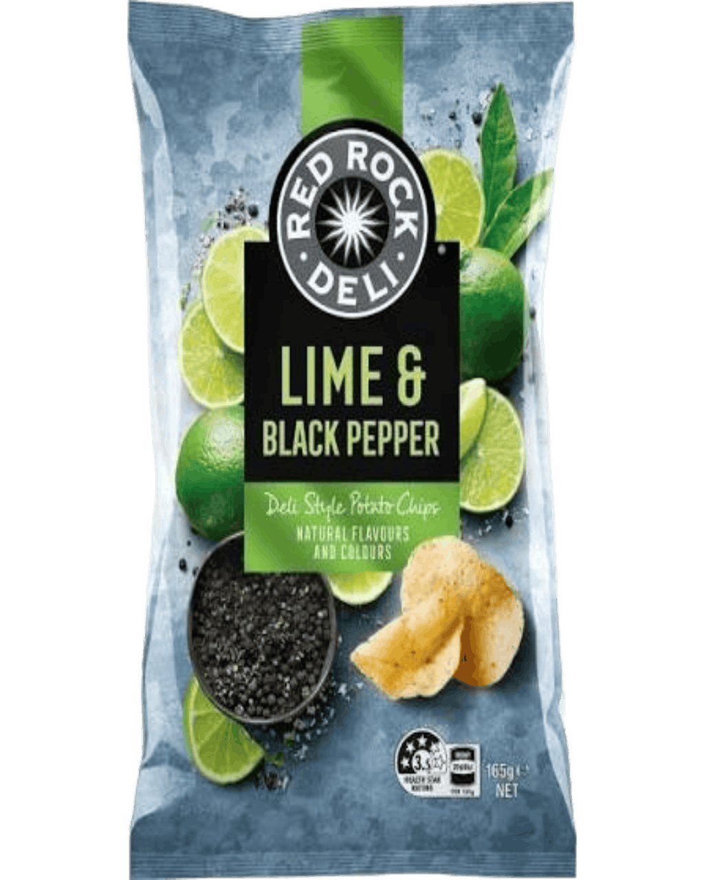 Red Rock Deli Lime & Pepper Chips 165g