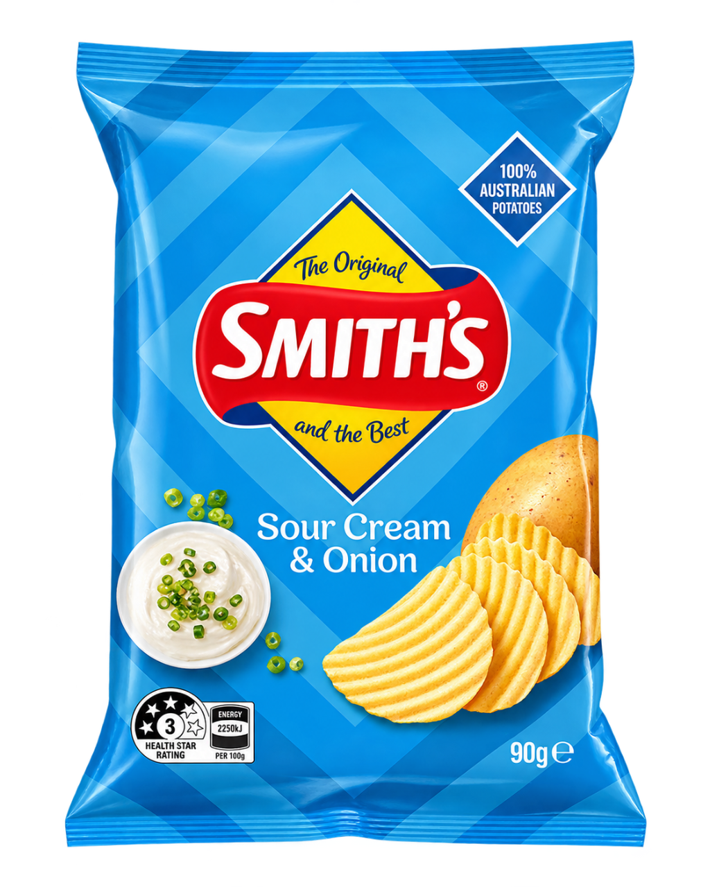 Smith's Sour Cream & Onion Chips 90g