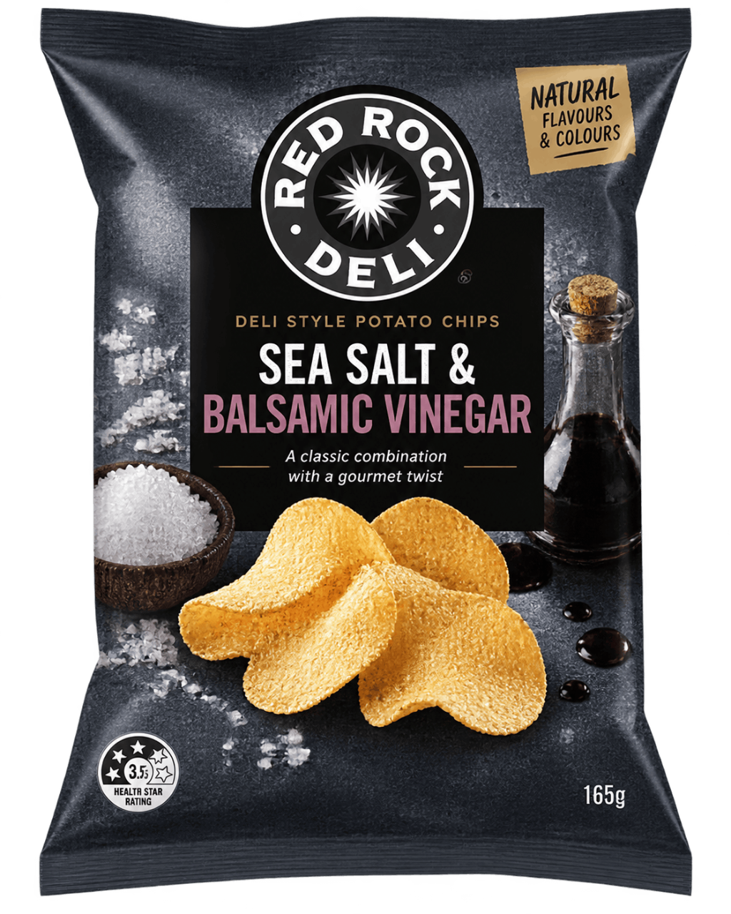 Red Rock Deli Sea Salt & Balsamic Vinegar Chips 165g