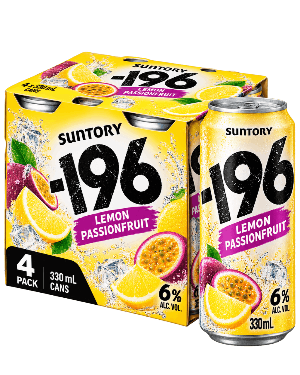 Suntory -196 Lemon Passionfruit 6% 4-Pack Cans 330ml