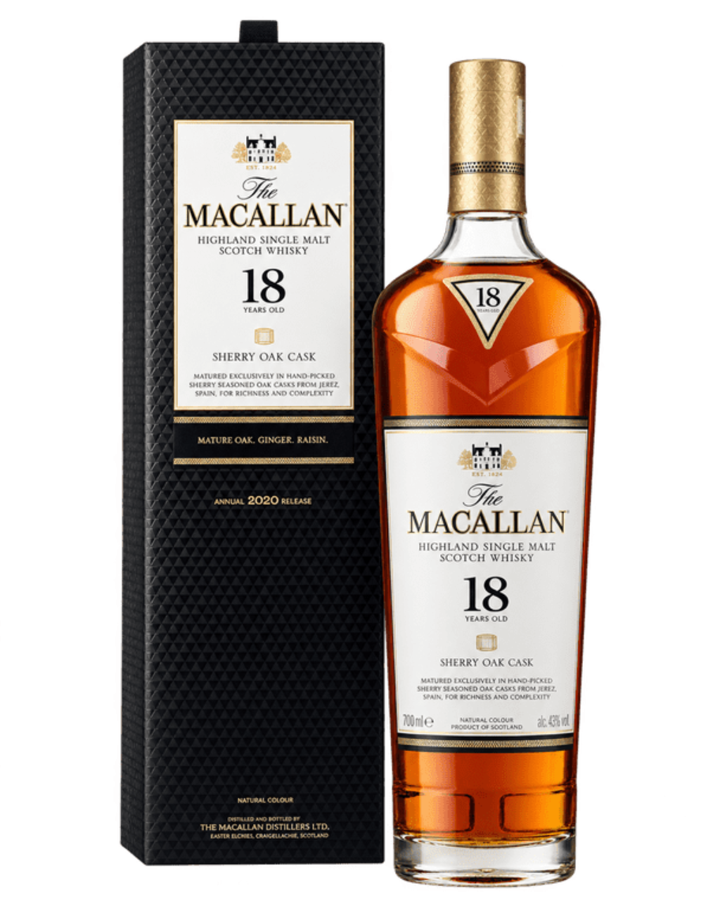 The Macallan 18 Year Old Sherry Oak Single Malt Scotch Whisky 700ml