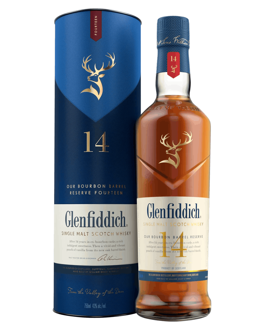Glenfiddich 14 Year Old Bourbon Barrel Reserve Single Malt Scotch Whisky 700ml